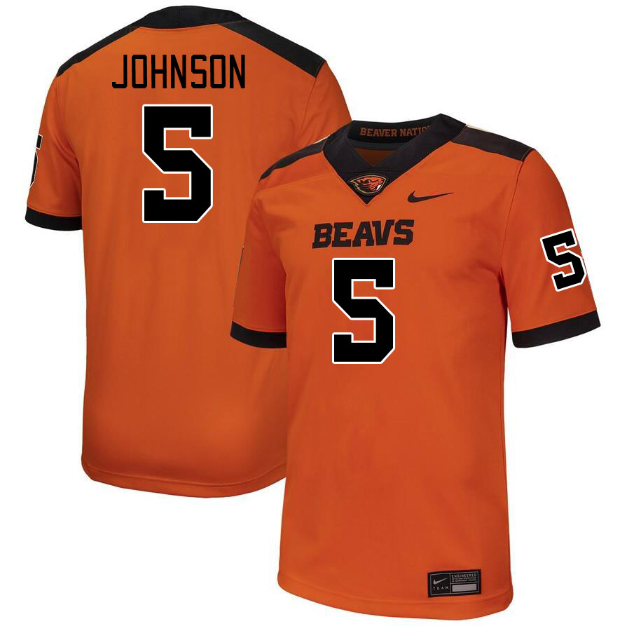 Men #5 Gabarri Johnson Oregon State Beavers College Football Jerseys Stitched-Orange